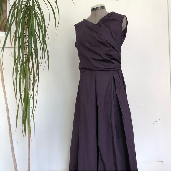PIENA Women's Purple Gown Cotton V-Neck Sleveless Prom Dress Size L - Picture 6 of 13